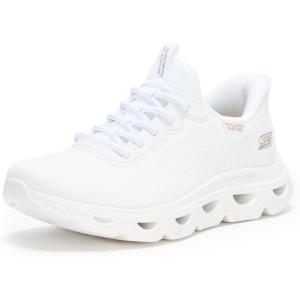 Skechers Womens Glide Step Arc Waves Slip-ins(White)