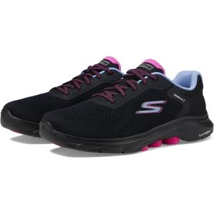 Skechers Womens Go Walk 7 – Cosmic Waves Athletic Walking Sneaker(Black/Multi)