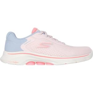 Skechers Womens Go Walk 7 – Cosmic Waves Athletic Walking Sneaker(Light Pink)