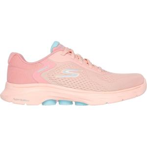 Skechers Womens Go Walk 7 – Cosmic Waves Athletic Walking Sneaker(Peach)