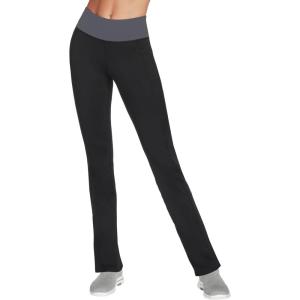 Skechers Womens Go Walk High Waisted Pant Joy – 4-Way Stretch, Moisture-Wicking, Layered Waistband(Bold Black/Asphalt)