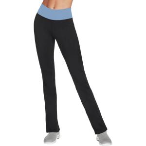 Skechers Womens Go Walk High Waisted Pant Joy – 4-Way Stretch, Moisture-Wicking, Layered Waistband(Serenity Blue/Bold Black)
