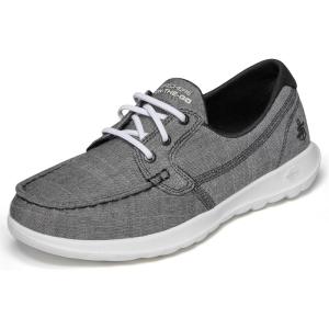 Skechers Women’s Go Walk Lite-15433 Boat Shoe(Black/White)