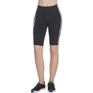 Skechers Women’s Go Walk Slip Ins High Waisted 10″ Active Bike Short(White Leopard Print)