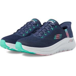 Skechers Womens Hands Free Slip-ins Arch Fit 2.0-Easy Chic(Nvtq=navy/Turquiose)