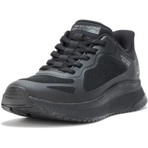 Skechers Womens Hands Free Slip-ins: Bobs Squad 4 – Staple Look(Black/Black)