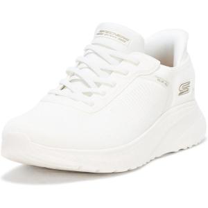 Skechers Womens Hands Free Slip-ins Bobs Squad Chaos-Current Muse(Off-white)