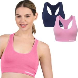 Skechers Womens Ladies Seamless Racerback Bra(Sachet Pink / Dress Blues)