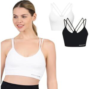 Skechers Womens Ladies Seamless Strappy Bra(Black / White)