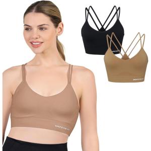 Skechers Womens Ladies Seamless Strappy Bra(Tanzine / Black)