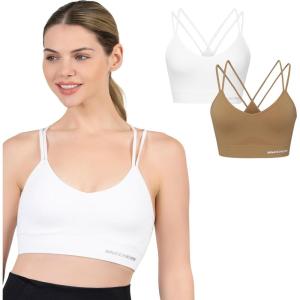 Skechers Womens Ladies Seamless Strappy Bra(Tanzine / White)