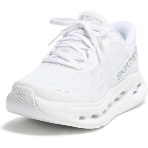 Skechers Womens Max Cushioning Glide Step Caledonia Hands Free Slip-ins(White/Silver)