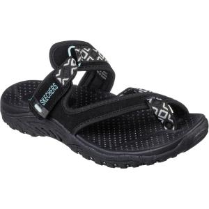 Skechers Women’s REGGAE – Trailway Flip-Flop Sandals(Black)