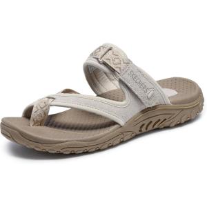 Skechers Women’s REGGAE – Trailway Flip-Flop Sandals(Natural)