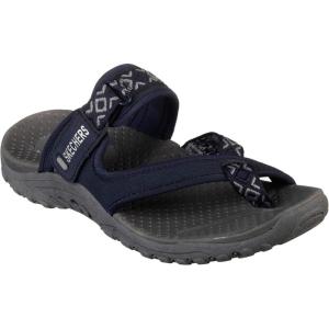 Skechers Women’s REGGAE – Trailway Flip-Flop Sandals(Navy/Grey)