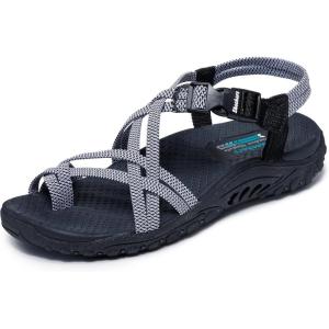 Skechers Women’s Reggae – Stockholm Sandal(Black/White)