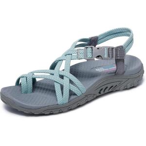 Skechers Women’s Reggae – Stockholm Sandal(Gray/Aqua)