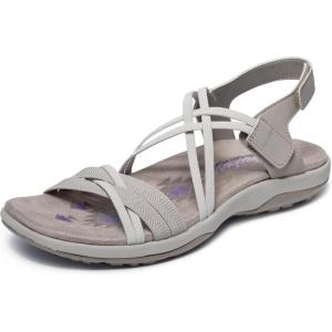 Skechers Women’s Reggae Slim – Takes Two Sandal(Taupe)