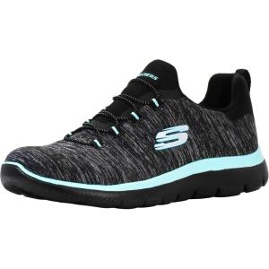 Skecher’s Women’s Summits – Quick Getaway Sneaker(Black/Aqua)
