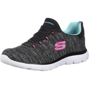 Skecher’s Women’s Summits – Quick Getaway Sneaker(Black/Light Blue)