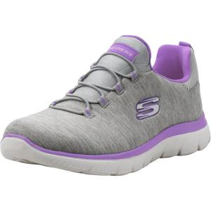 Skecher’s Women’s Summits – Quick Getaway Sneaker(Light Grey/Purple)