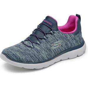 Skecher’s Women’s Summits – Quick Getaway Sneaker(Navy/Hot Pink)