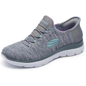 Skechers Women’s Summits Dazzling Haze Hands Free Slip In Sneakers(Grey Mint)
