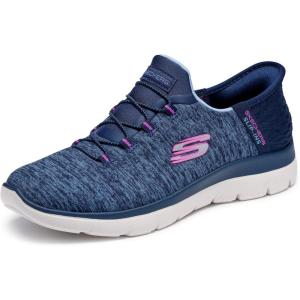 Skechers Women’s Summits Dazzling Haze Hands Free Slip In Sneakers(Navy Purple)