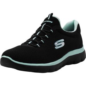 Skechers Women’s Summits Sneaker(Black/Aqua)