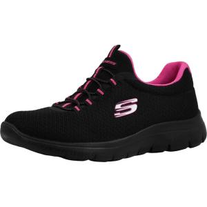Skechers Women’s Summits Sneaker(Black/Fuchsia)