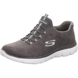 Skechers Womens Summits-top Player(Charcoal Microleather Duraleather Trim)