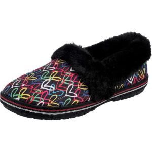 Skechers Womens Too Cozy Slipper(Black Multi Microfiber Suede)