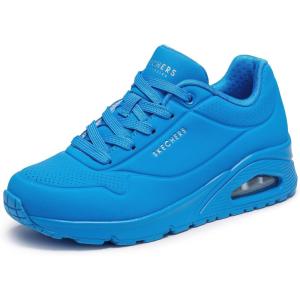 Skechers Women’s Uno-Night Shades Sneaker – Air-Cooled Memory Foam, Skech-Air Midsole, Durabuck Upper(Blue)