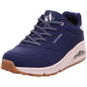 Skechers Women’s Uno-Night Shades Sneaker – Air-Cooled Memory Foam, Skech-Air Midsole, Durabuck Upper(Navy Silver Shimmer)