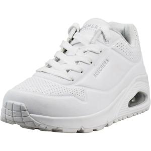 Skechers Women’s Uno-Night Shades Sneaker – Air-Cooled Memory Foam, Skech-Air Midsole, Durabuck Upper(White)