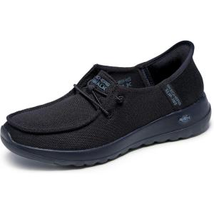 Skechers Womens Women’s Hands Free Slip-ins Go Walk Joy Moc Toe Casual Shoe(Black/Black)