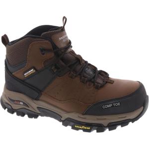Skechers mens Arch Fit Tarver Composite Toe(Brown)