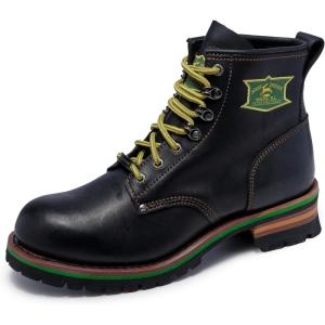 Skechers mens John Deere: Cascades Leather Lace-up Work Boots(Black)