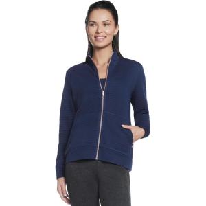 Skechers womens Go Walk Hoodless Hoodie Jacket(Navy)