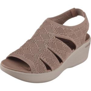 Skechers womens Pier-lite – Memory MakerWedge Sandal(Mocha)