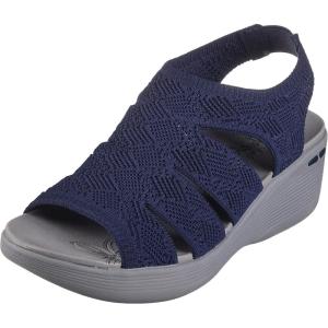 Skechers womens Pier-lite – Memory MakerWedge Sandal(Navy)