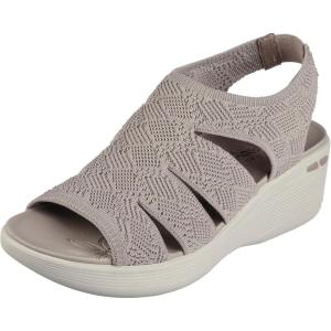 Skechers womens Pier-lite – Memory MakerWedge Sandal(Taupe)