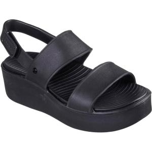 Skechers womens Platform Sandal(Black)