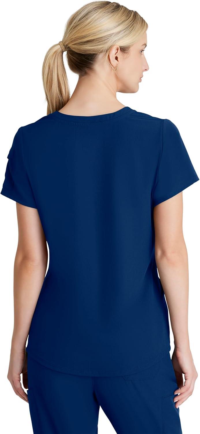imageBARCO Skechers Vitality Aura Classic Fit Scrub Top for Women 3Pocket Classic VNeck Top with 4Way StretchNavy