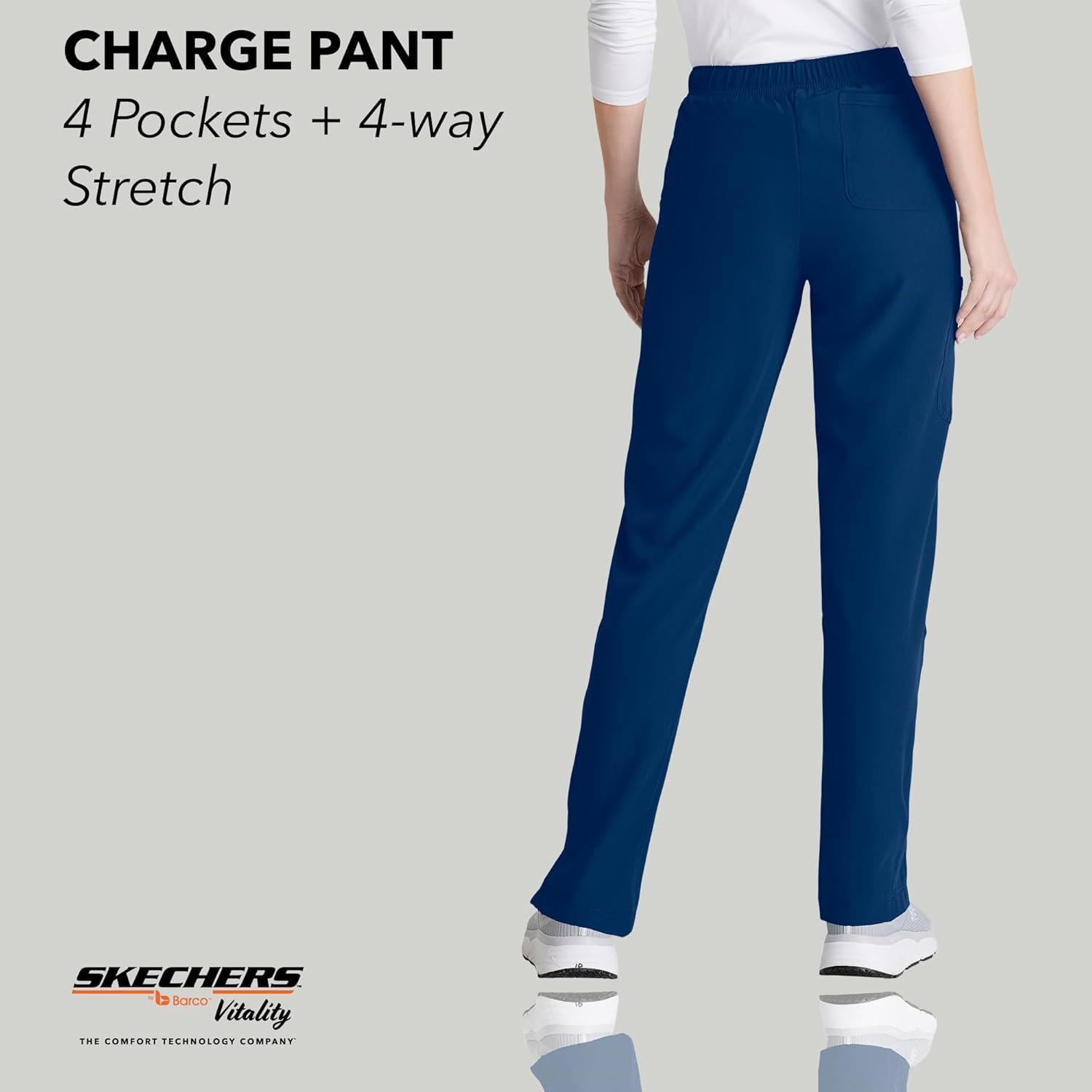 imageBARCO Skechers Vitality Charge Scrub Pant for Women MidRise Medical Pant 4Way Stretch Womens Scrub PantNavy