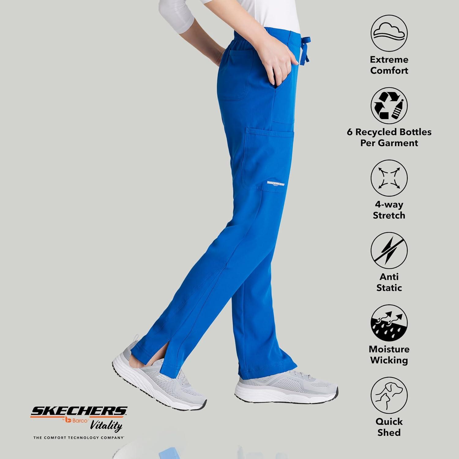 imageBARCO Skechers Vitality Charge Scrub Pant for Women MidRise Medical Pant 4Way Stretch Womens Scrub PantNew Royal