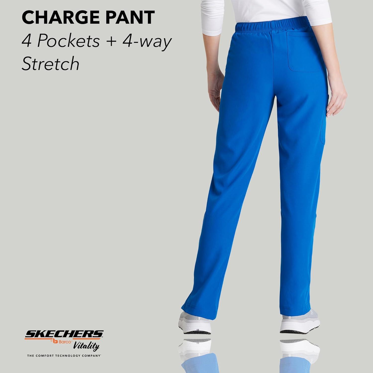 imageBARCO Skechers Vitality Charge Scrub Pant for Women MidRise Medical Pant 4Way Stretch Womens Scrub PantNew Royal