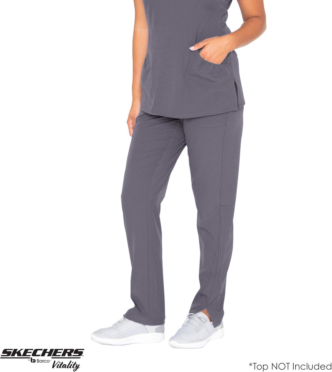 imageBARCO Skechers Vitality Charge Scrub Pant for Women MidRise Medical Pant 4Way Stretch Womens Scrub PantPewter