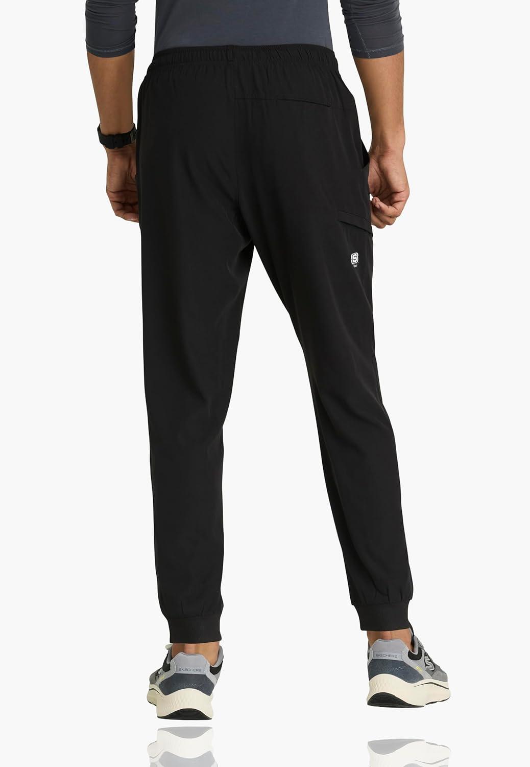 imageBARCO Skechers Vitality Crew Scrub Jogger for Men Medical Cargo Pant 4Way Stretch Sustainable Fabric Mens Scrub PantBlack