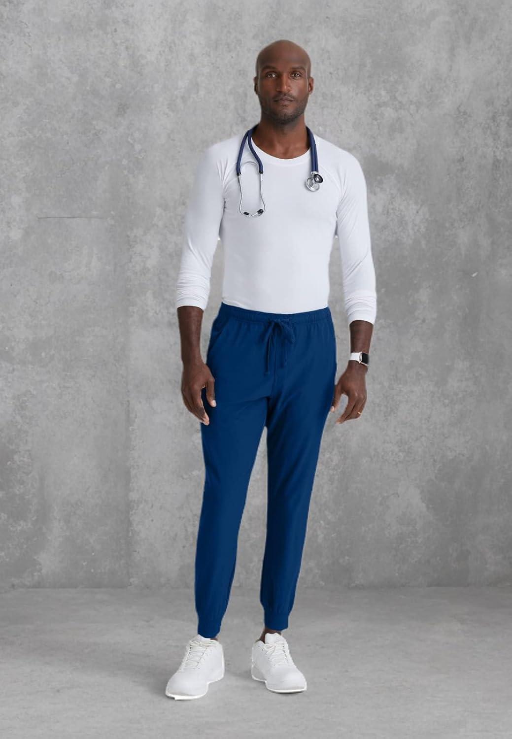 imageBARCO Skechers Vitality Crew Scrub Jogger for Men Medical Cargo Pant 4Way Stretch Sustainable Fabric Mens Scrub PantNavy